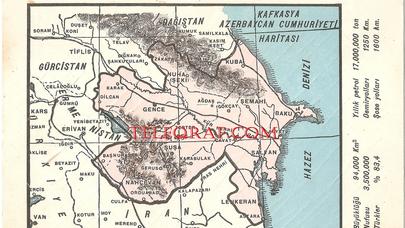 1936-cı ilə aid Azərbaycan xəritəsi - Türklər 83,4 faiz