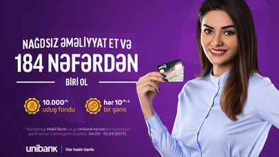 184 nəfər Unibank lotereyasının qalibi olacaq