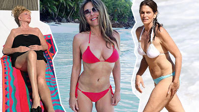 Yaşı 50-ni keçən məşhurlar çimərlik geyimində gənc gözəllərə MEYDAN OXUDU - FOTOLAR