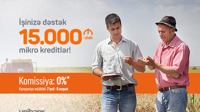 "Unibank"da mikro kreditlər komissiyasız oldu
