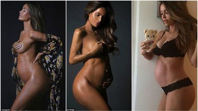 Hamilə modelin çılpaq ŞƏKİLLƏRİ OLAY OLDU