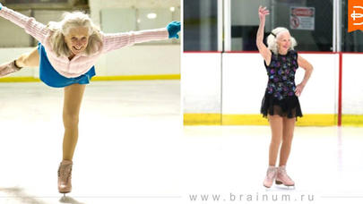 90 yaşlı qadın buzun üstündə möhtəşəm şou göstərdi - VİDEO