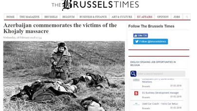 “The Brussels Times” Xocalı soyqırımından yazır
