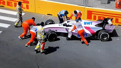 Bakıda Formula yarışlarında QƏZA - Bolid yanmaqdan son anda qurtuldu - - FOTO