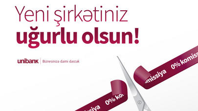 Unibankdan biznesə yeni başlayanlara dəstək: Bank xidmətləri pulsuz olacaq!