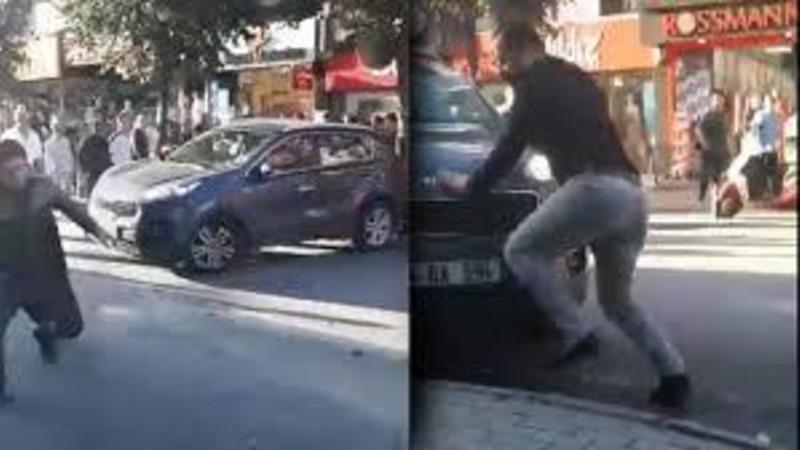 İstanbulda ŞOK HADİSƏ: Maşını insanların üzərinə sürdü - Yaralananlar var - VİDEO