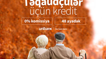 "Unibank" təqaüdçülərə 0% komissiyalı və sərfəli faizli kredit təklif edir