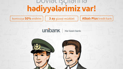 "Unibank"dan yeni kredit kampaniyası: ödənişdə güzəşt müddəti, sərfəli faiz, komissiyada endirim!