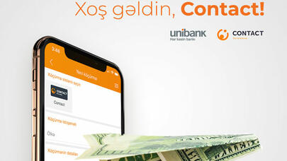 “Contact” pulköçürmə sistemi indi "Unibank Mobile"da