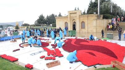 Şəhidlər xiyabanında 20 Yanvar faciəsinin ildönümünə hazırlıq - - FOTO