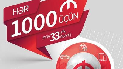 Hər 1000 manat kredit üçün, ayda 33 manat ödəniş edin!