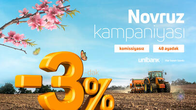 "Unibank"dan biznes sahibləri üçün yeni kampaniya: 3%-dək endirim, komissiya 0%