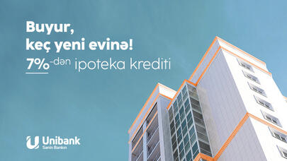 "Unibank" ipoteka faiz dərəcəsini endirdi