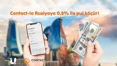 "Unibank"ın mobil əlavəsindən “Contact”la pul köçürmək çox sərfəlidir