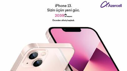 “Azercell” mağazalarından “iPhone” alanlara 3 aylıq 50GB internet paketi hədiyyə