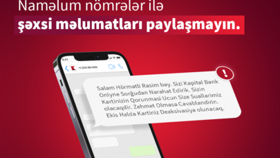 "Kapital Bank" müştərilərini dələduzlar barədə xəbərdar etdi