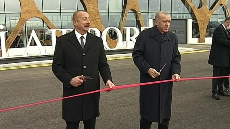Prezidentlər Füzuli Beynəlxalq Hava Limanının açılışını etdilər