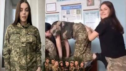 Ukraynalı qadın hərbçilərin görüntüləri GÜNDƏM OLDU - VİDEO