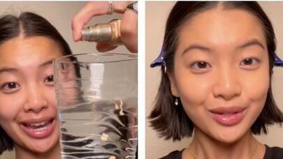 TikTok-un yeni makiyaj trendi: Tonal kremi su ilə qarışdırmaq