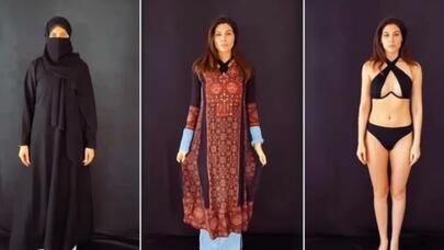 Etirazlara dəstək üçün əvvəlcə hicab geyindi, sonra da... - VİDEO