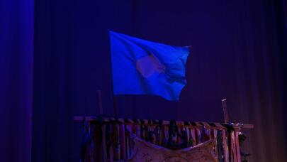 Azərbaycanın ən böyük səhnəsində qədim türk bayrağı qaldırıldı... - FOTO