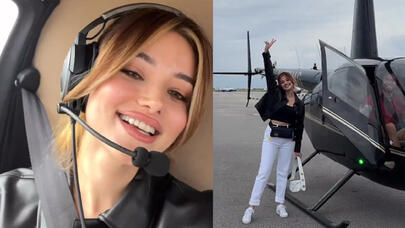 Mələkxanım Eyyubovanın qızı Mayamini HELİKOPTERLƏ GƏZDİ - VİDEO