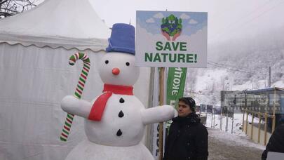 Xankəndi yolunda etirazçılardan maraqlı addım - Foto