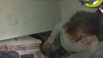 Dağıntılar altından çıxarıldı, İlham Əliyevə salam göndərdi - Video