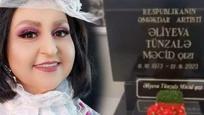 Tünzalə Əliyevanın məzar daşı müzakirələrə səbəb oldu - Video