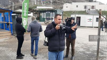 Xarici jurnalistlər Xankəndi-Laçın yolunda - FOTO