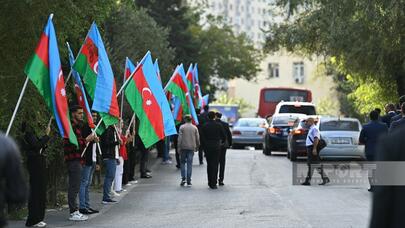 Həlak olan polis əməkdaşı ilə vida mərasimi keçirildi - FOTO
