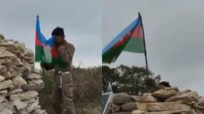 Xocalıya Azərbaycan bayrağı sancıldı - VİDEO