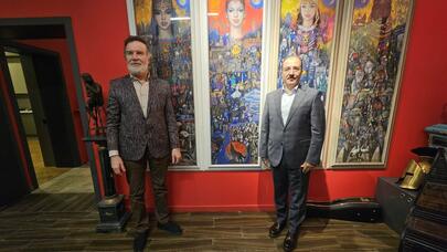 Türkiyə səfiri Xalq rəssamının emalatxanasını ziyarət etdi - FOTO