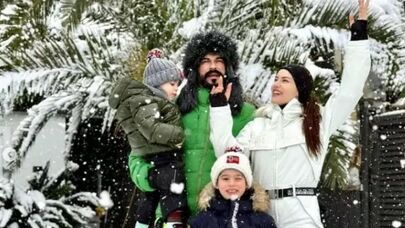 Burak-Fahriye cütlüyünün qar sevinci - Fotolar