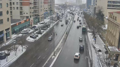 Hazırda Bakı yolları... - Fotolar