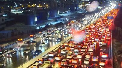 Bakıda axşam tıxacı - Fotolar