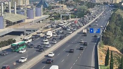 Bakının bu yollarında tıxac yarandı