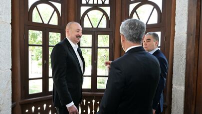 İlham Əliyev və Berdiməhəmmədov Mehmandarovların malikanə kompleksində - FOTO