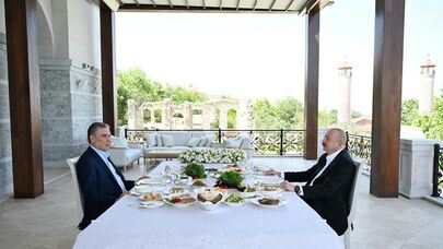 Prezident və Berdiməhəmmədov Şuşada nahar etdi - FOTO
