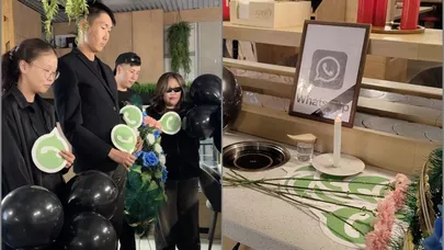 "WhatsApp" təntənəli şəkildə "dəfn edildi" - FOTO