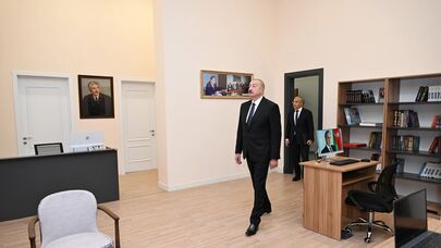 Prezident Səməd Vurğun adına Yaradıcılıq Evinin açılışında... - FOTO