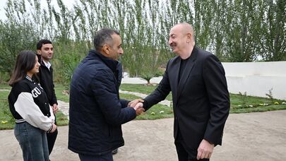 Prezident Xocalı rayonunun Daşbulaq kəndində - FOTOLAR