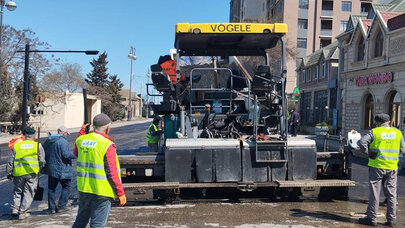 Suraxanıda növbəti küçə asfaltlanır - Fotolar