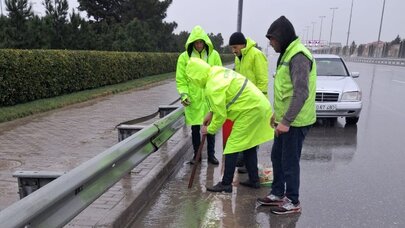 Sulutəpə - Hökməli yolunda yağışın fəsadları aradan qaldırılır - Video