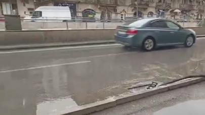 Heydər Əliyev prospektindəki tuneldən yağış suları çəkildi - Video