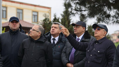 Nazir Badamdardakı sürüşmə sahəsinə getdi - Video