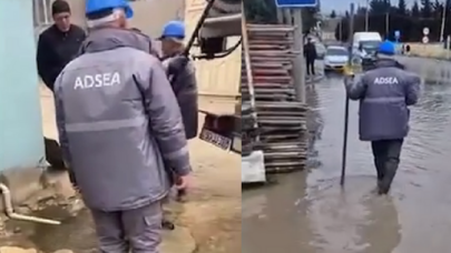 ADSEA-nın tabeli qurumları ərazilərdə yığılan yağış sularını kənarlaşdırır - Video