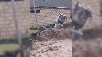 Qusarda sel transformatoru belə apardı - Video