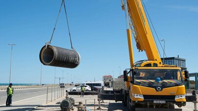 Pirşağı hövzəsi üzrə kanalizasiya kollektorları və tullantı sutəmizləyici qurğu tikilir - FOTO/VİDEO