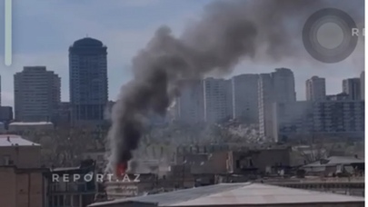 Bakının mərkəzində ev yanır
